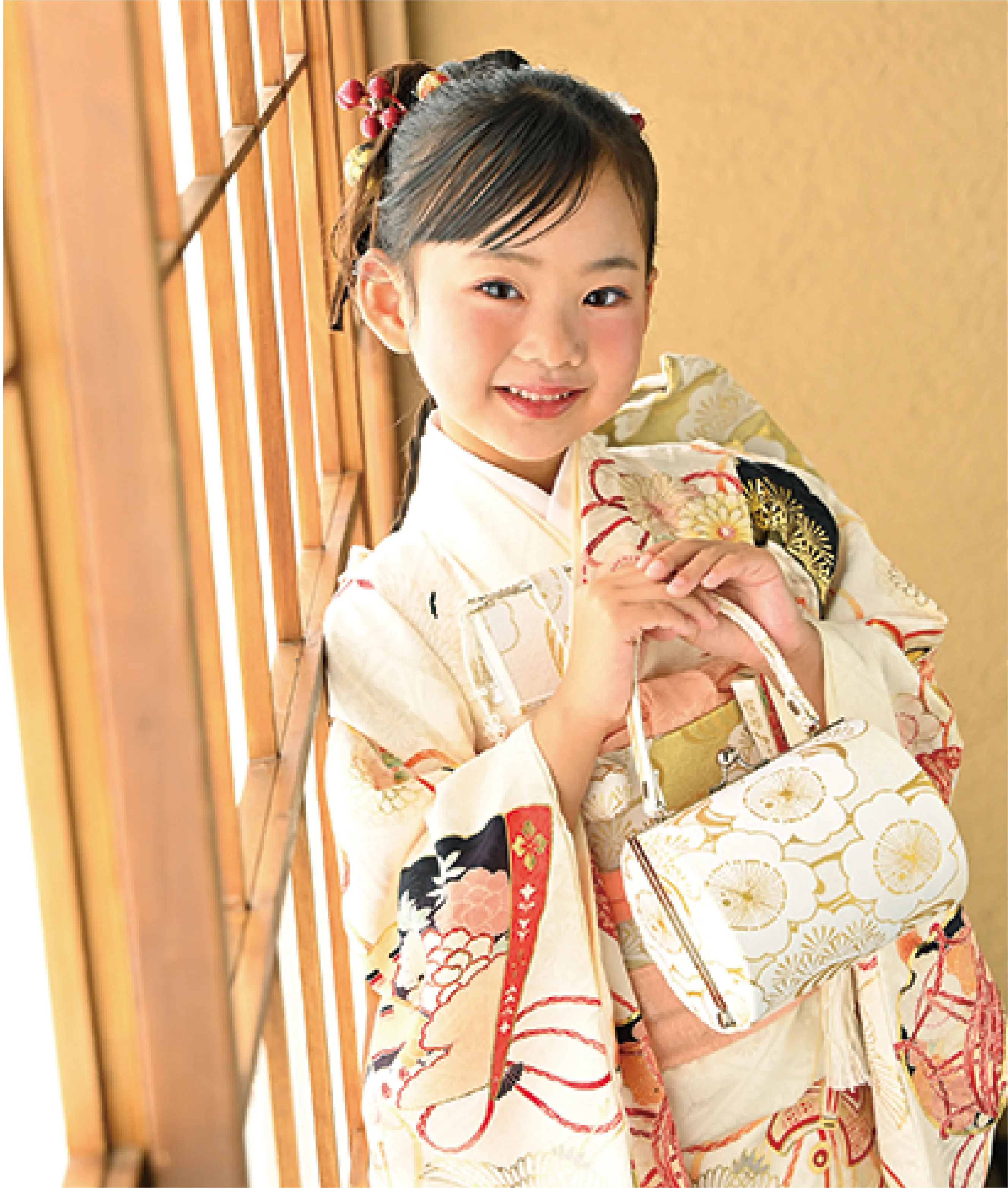 七五三の前撮り撮影をする女の子